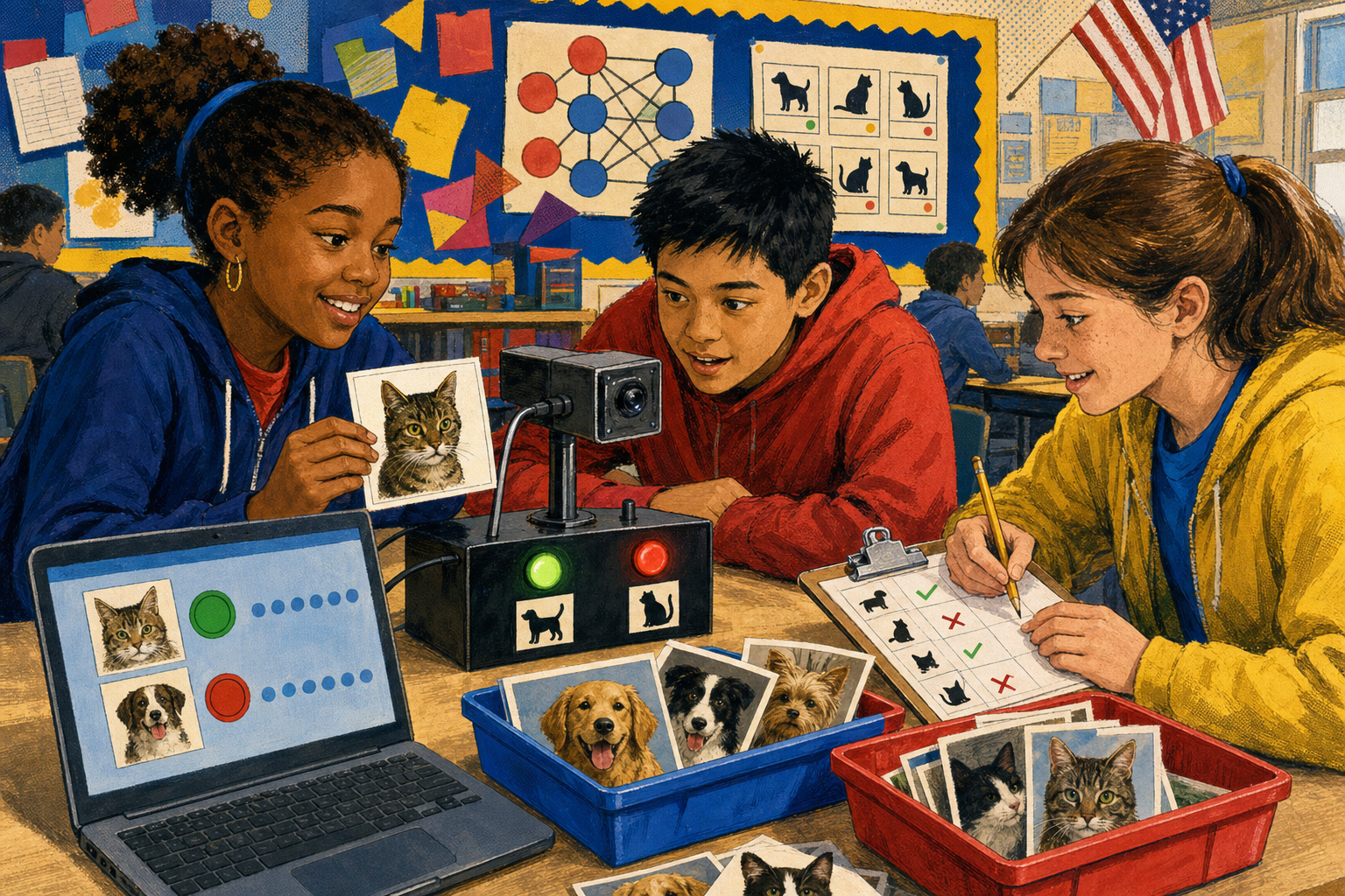 三名学生用猫狗图片训练并检查 AI 分类器